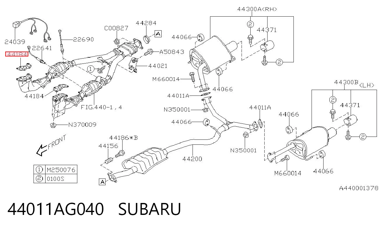44011AG040 Subaru Junta de sistema de escape