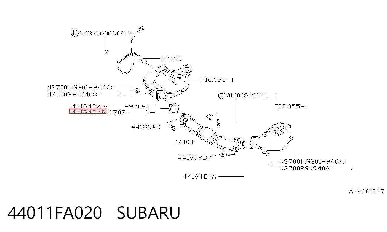 44011FA020 Subaru Junta de sistema de escape