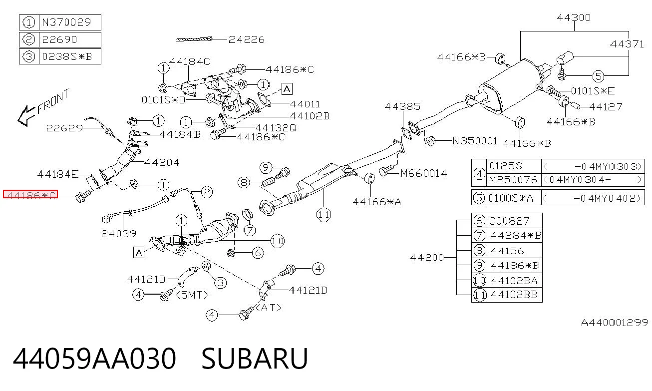 44059AA030 Subaru 