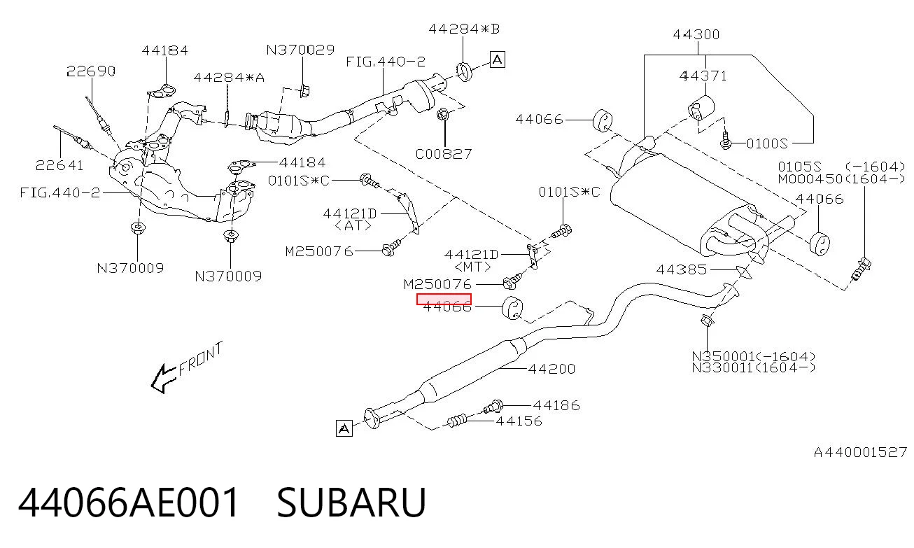 44066AE001 Subaru Soporte de escape