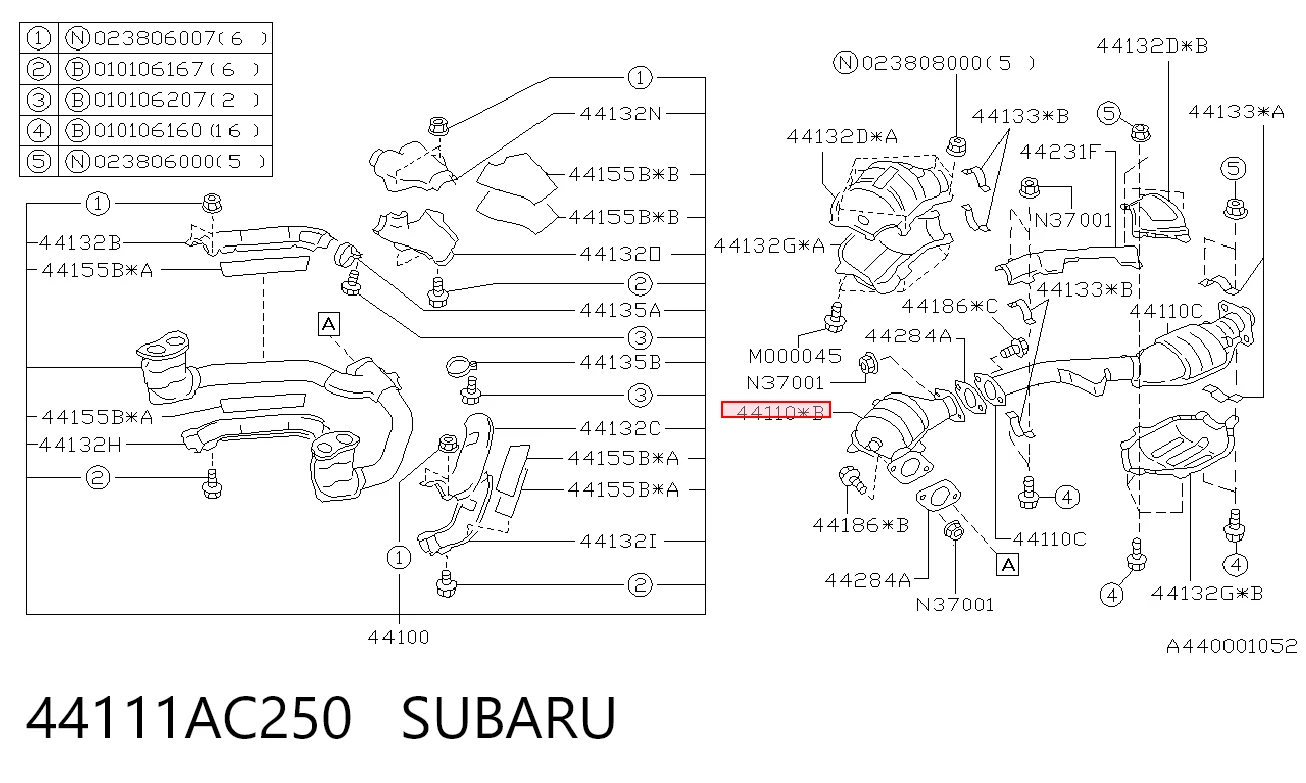 Catalizador de gasolina y diésel Subaru Legacy II (1994-1999)
