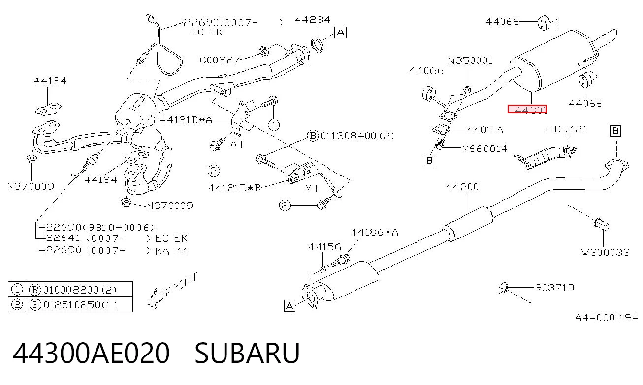 Silenciador trasero para Subaru Legacy BE, BH