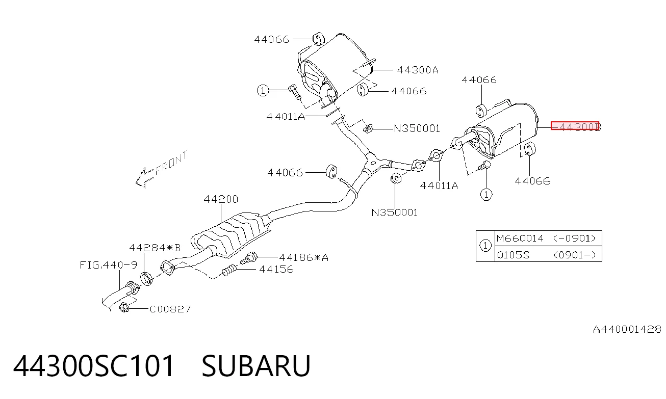 Silenciador trasero para Subaru Forester III S12, SH