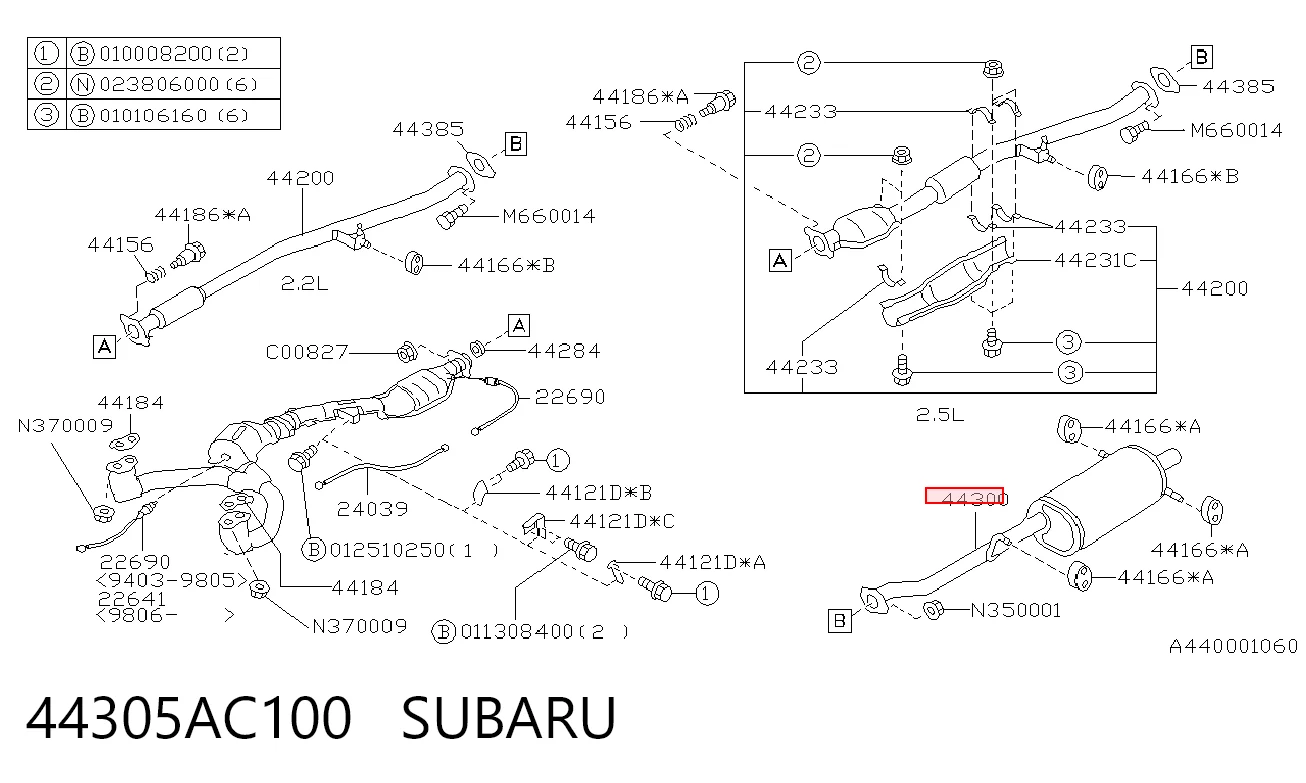 Silenciador trasero para Subaru Legacy II BD, BG