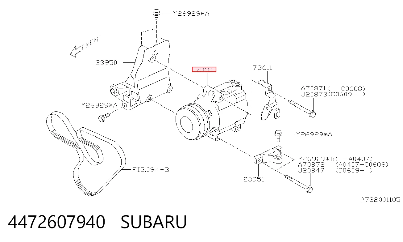 4472607940 Subaru Compresor climatizador