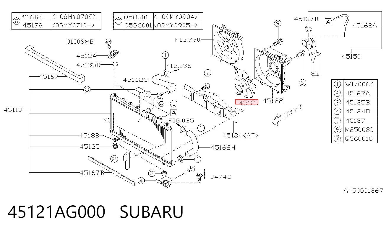 45121AG000 Subaru Electroventilador del motor