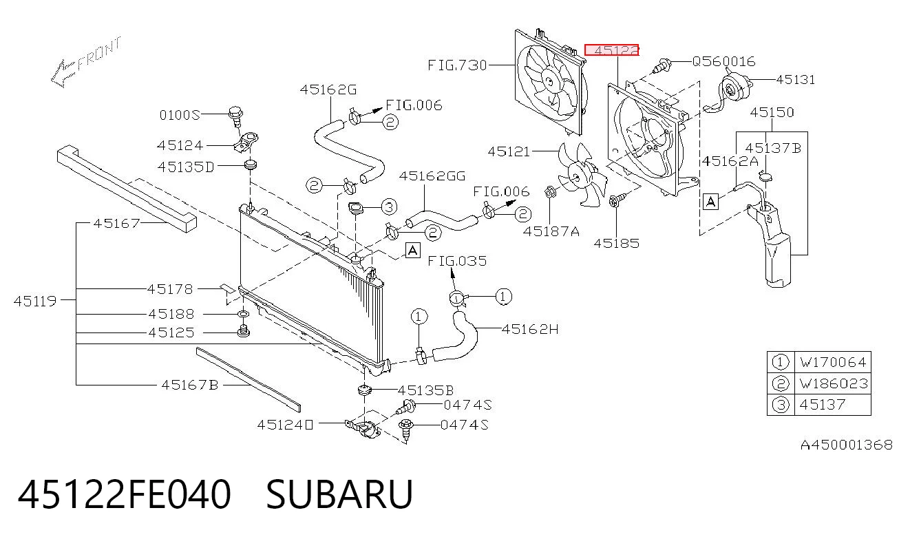 45122FE040 Subaru Radiador