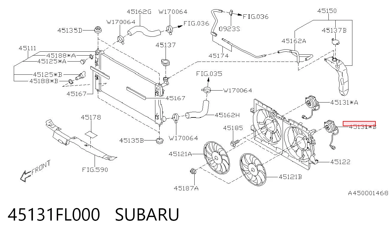 45131FL000 Subaru Motor eléctrico, ventilador del radiador 
