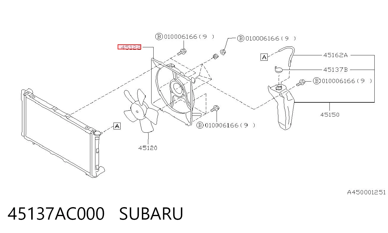 45137AC000 Subaru Radiador