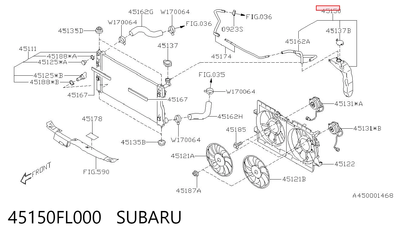 45150FL000 Subaru Depósito de expansión