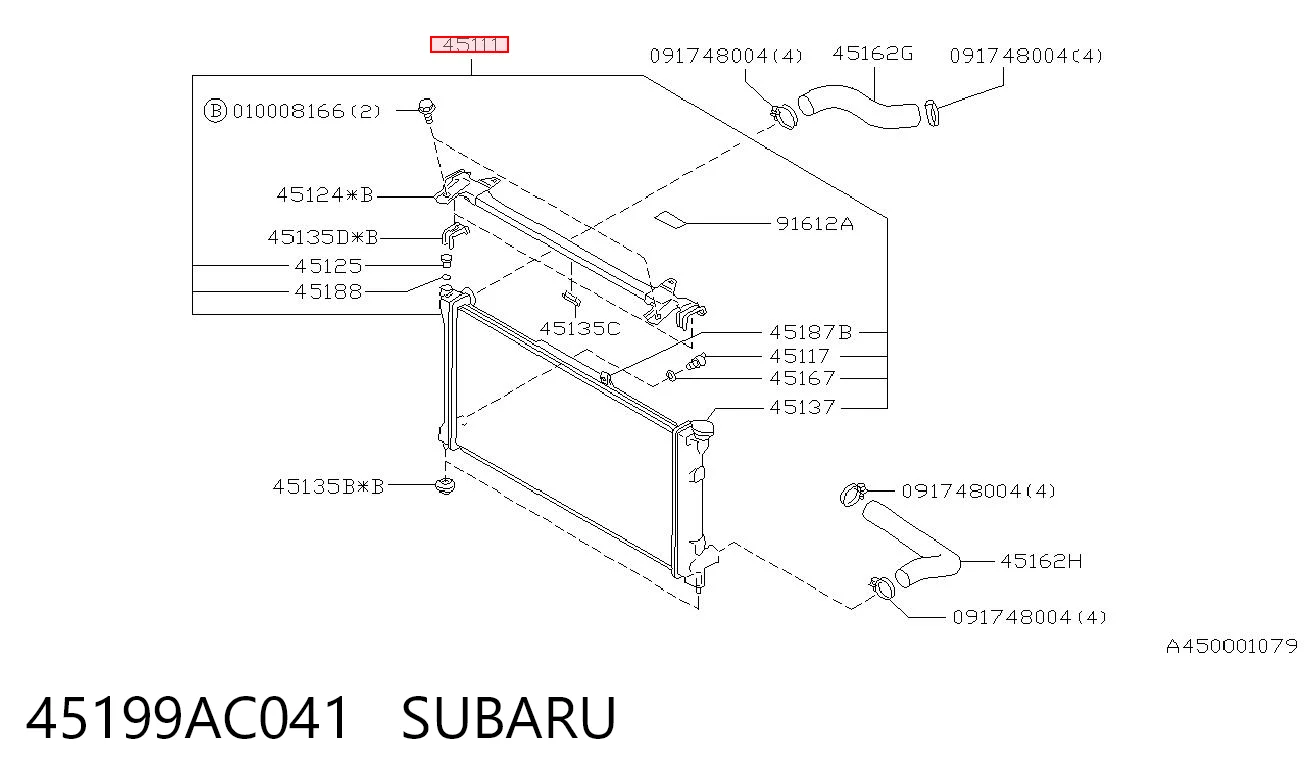 45199AC041 Subaru Refrigeración del motor
