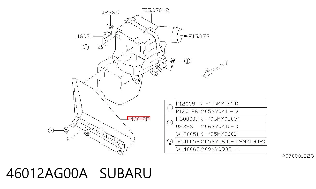 46012AG00A Subaru