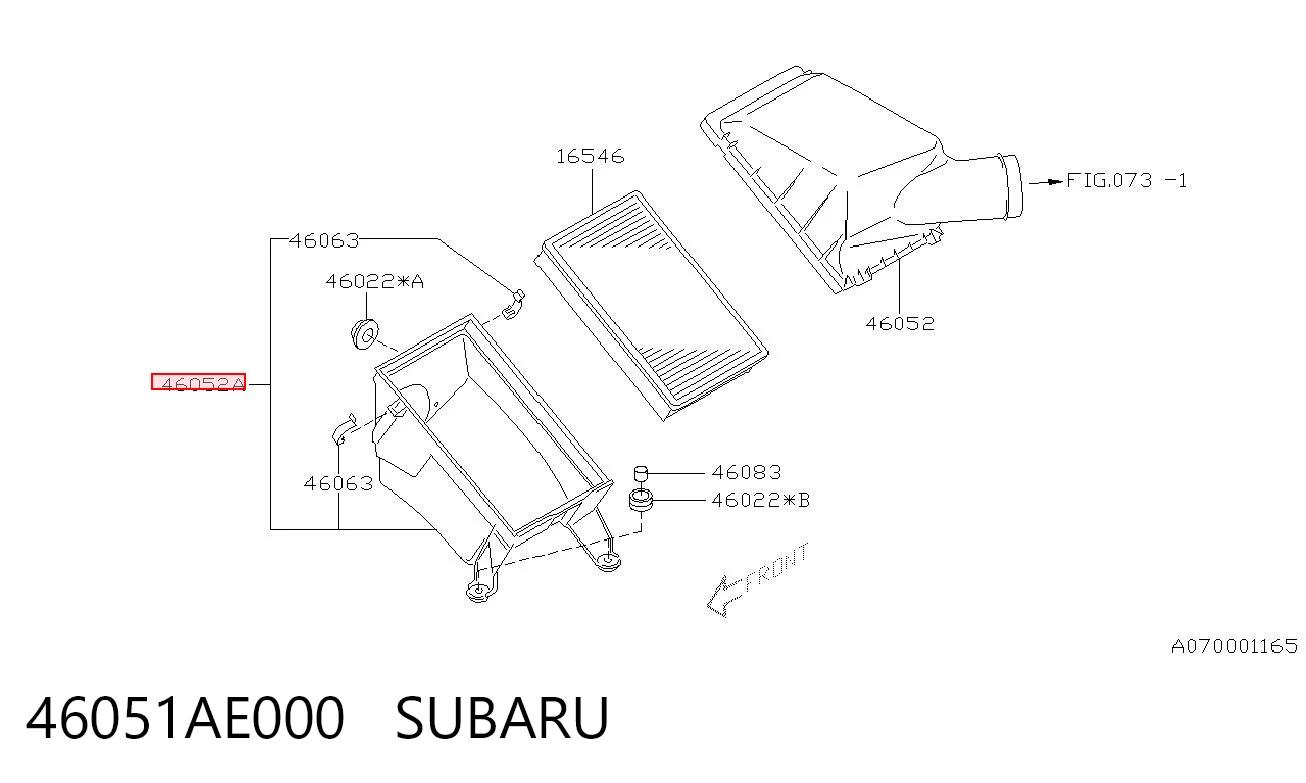 46051AE000 Subaru Caja del filtro de aire, parte inferior