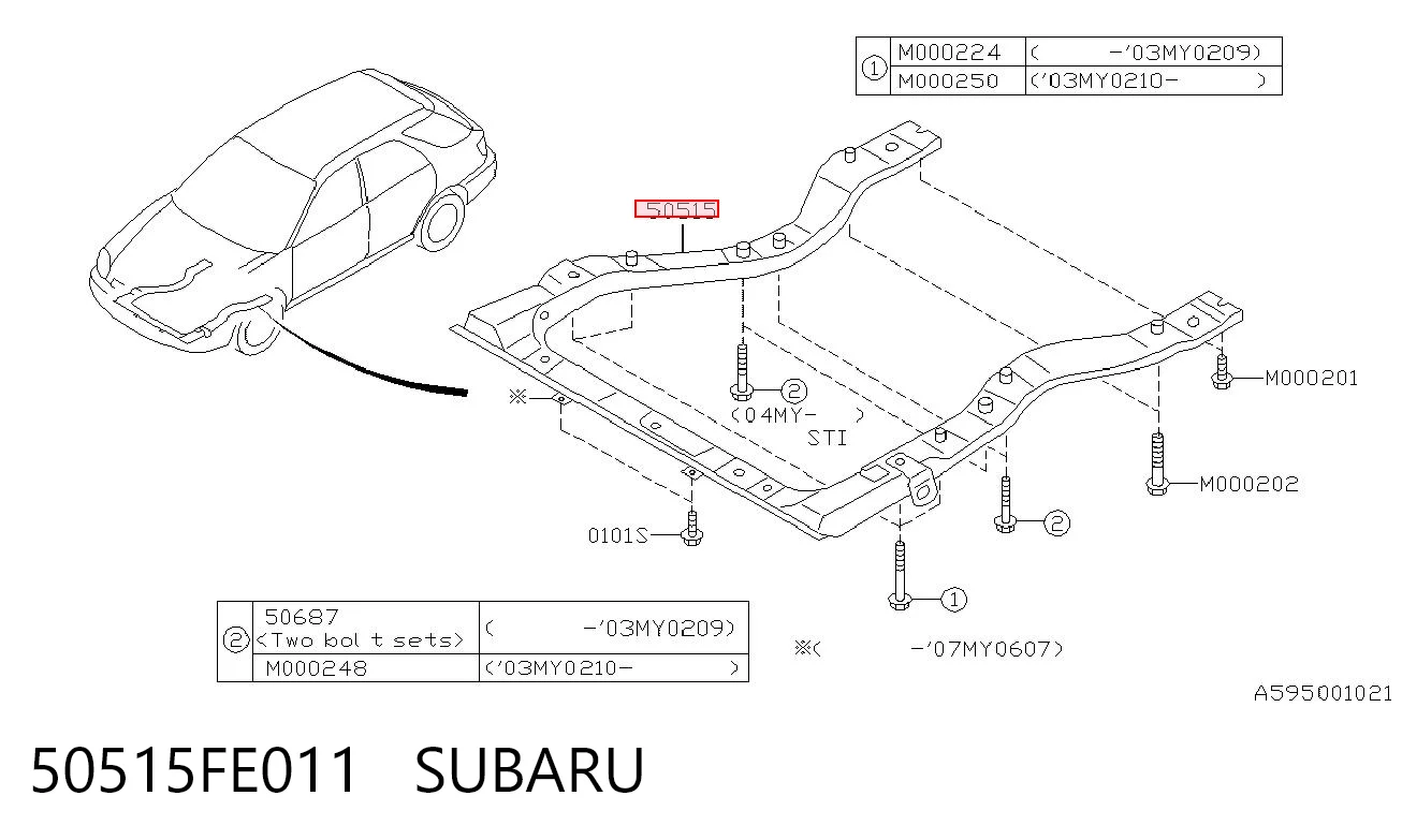 Cuna de motor para Subaru Impreza II GD
