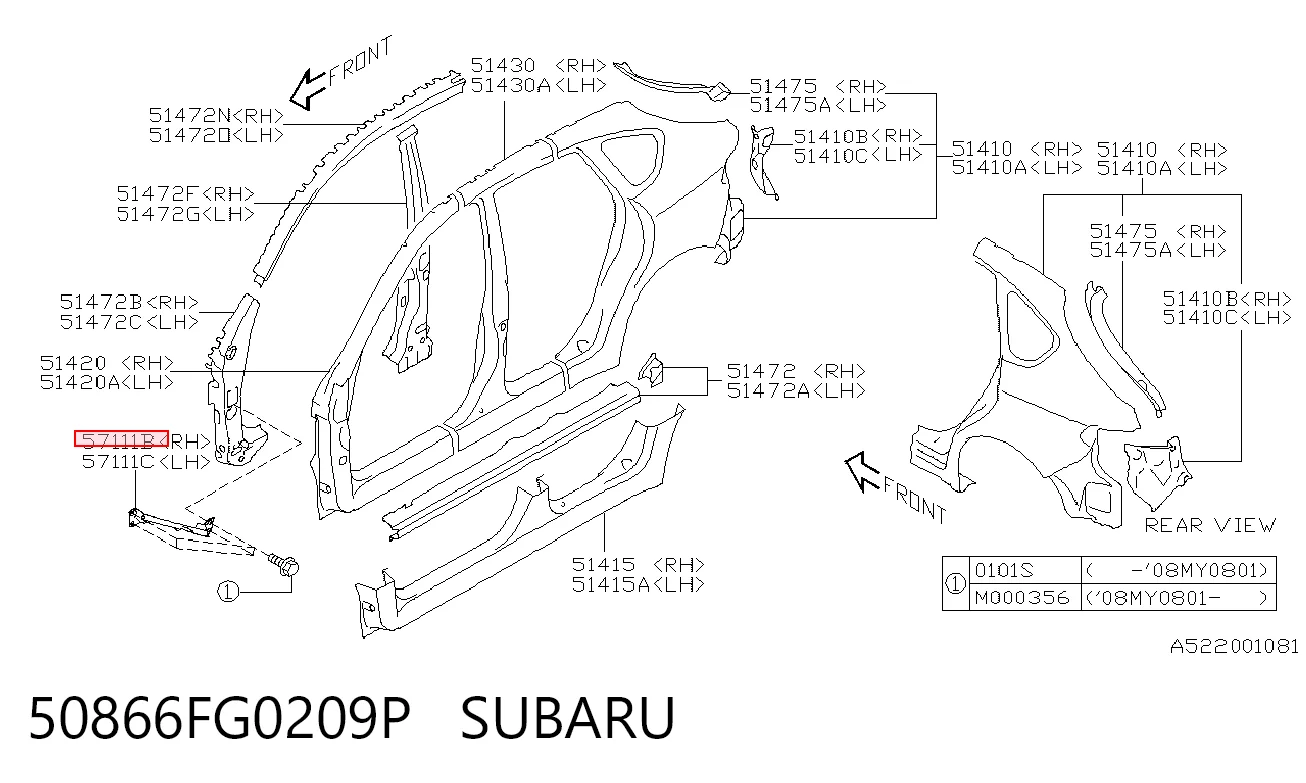 50866FG0209P Subaru