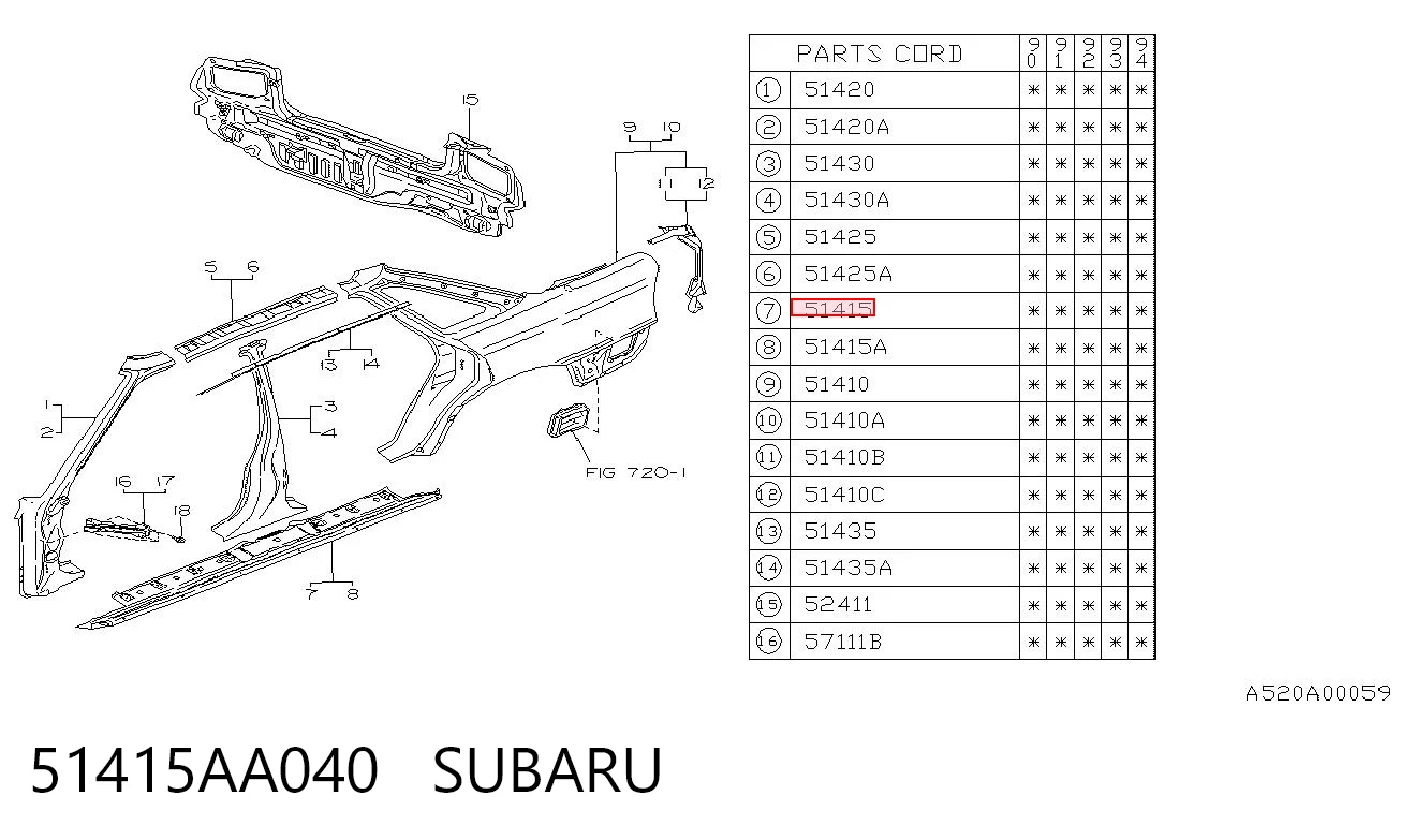 Comprar Umbral exterior derecho Subaru Legacy I BC a bajo precio
