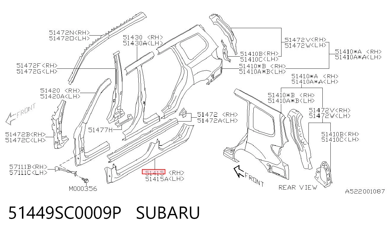 Comprar Umbral exterior derecho Subaru Forester III S12, SH a bajo precio