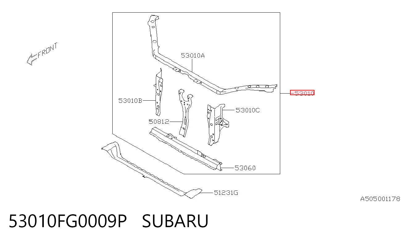 Panel de soporte del radiador y montaje de faros Subaru Impreza III hatchback (GH) (2007 - 2011) precio, desde 91,59 EUR