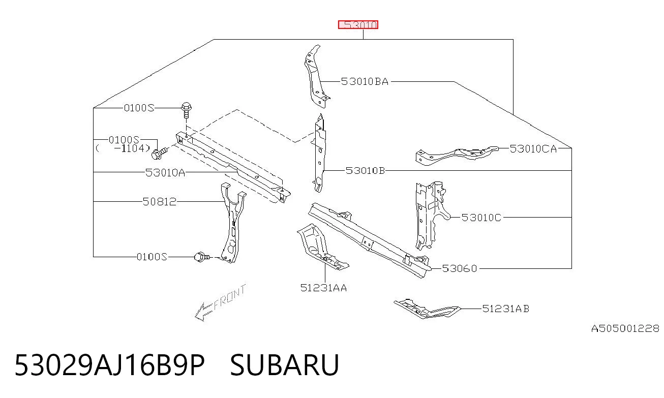 Comprar Panel de soporte del radiador y montaje de faros Subaru Outback  B14, BR a bajo precio