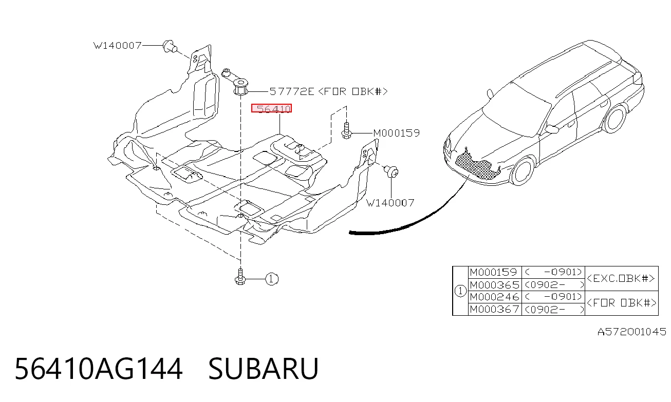 Comprar Protección de cárter Subaru Outback B13, BP a bajo precio