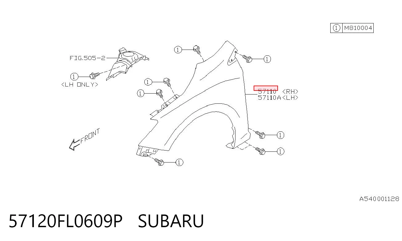 57120FL0609P Subaru Aleta delantera