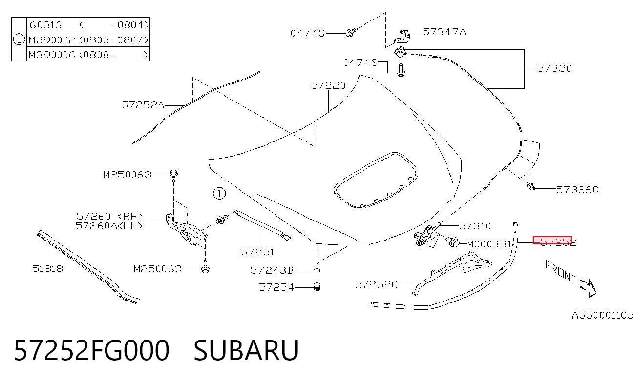 57252FG000 Subaru 