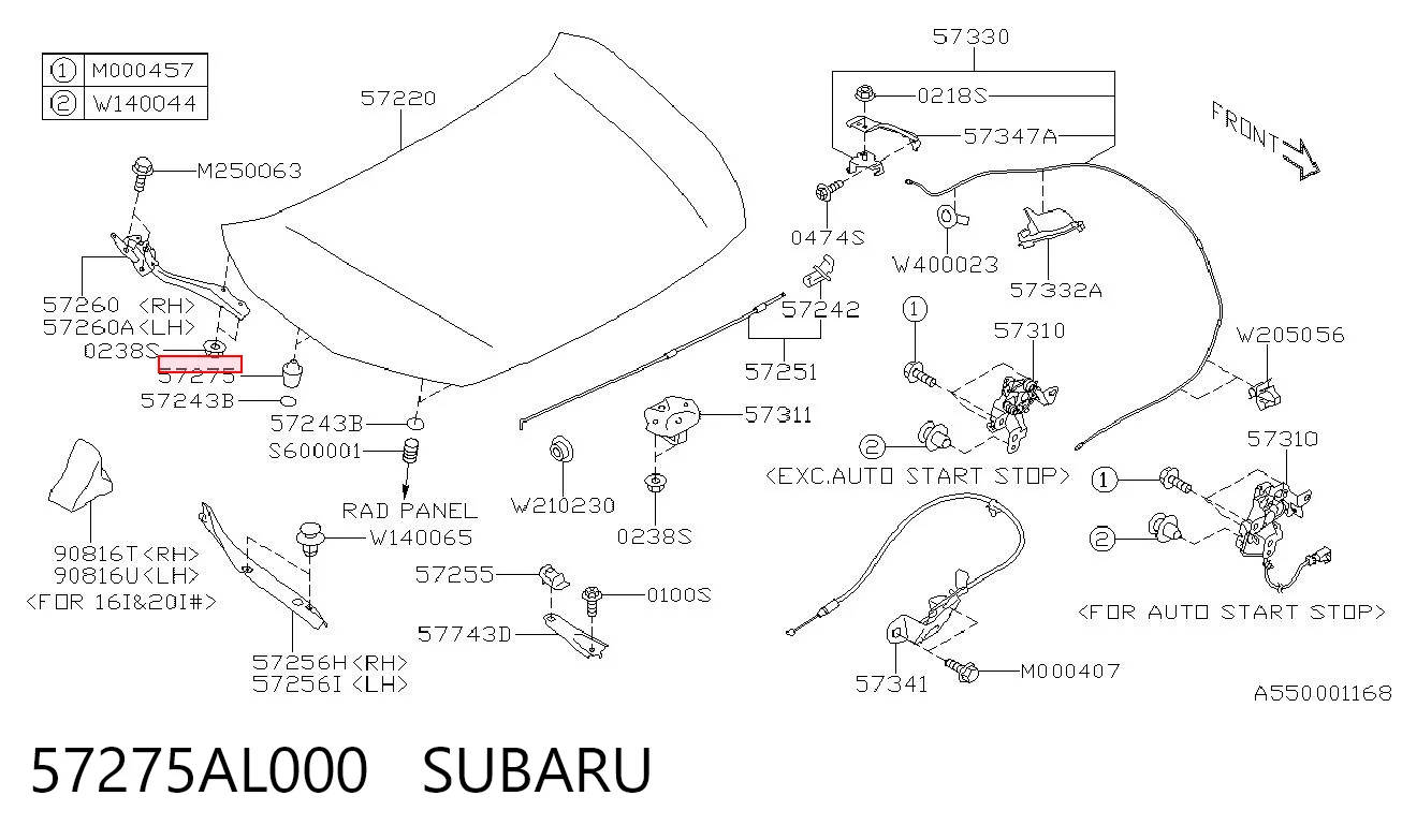 57275AL000 Subaru Tope de puerta