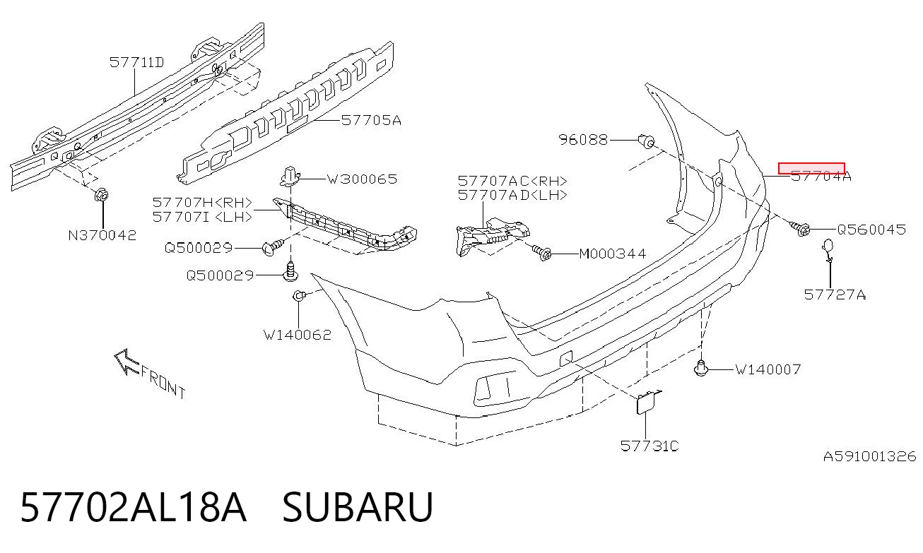 Paragolpes Subaru Outback V familiar (B15, BS) (2014 - 2019) precio, desde 247,99 EUR