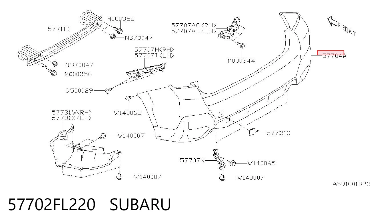 Defensa trasero para Subaru XV II GT