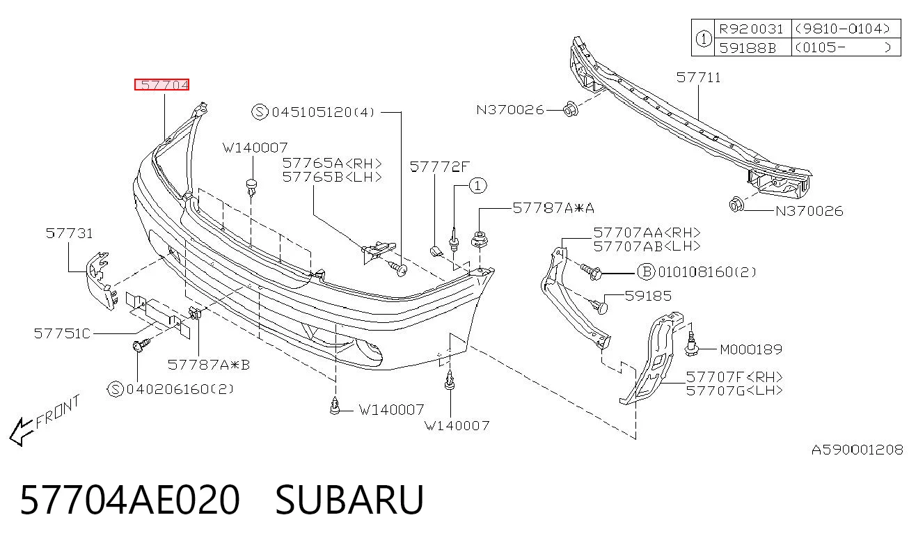 Comprar Parachoques delantero Subaru Outback B12, BE, BH a bajo precio