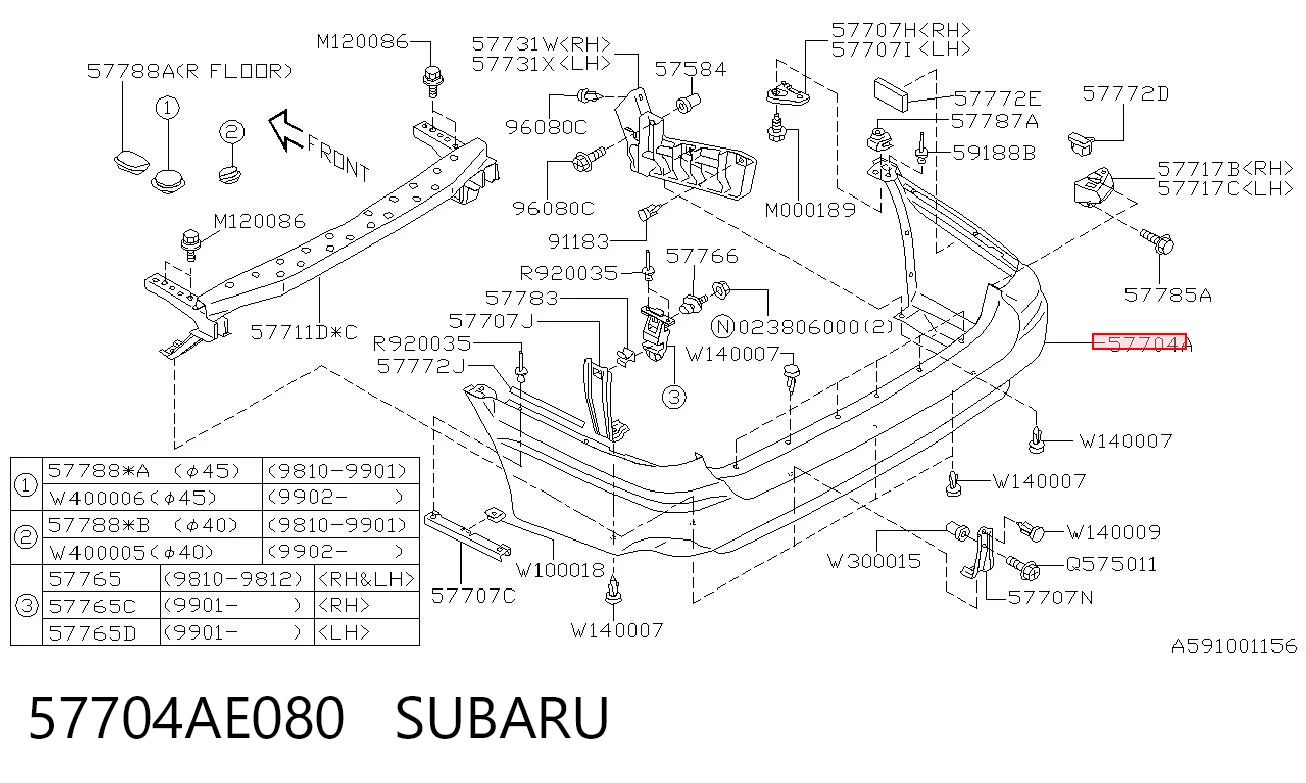 Comprar Parachoques trasero Subaru Outback B12, BE, BH a bajo precio