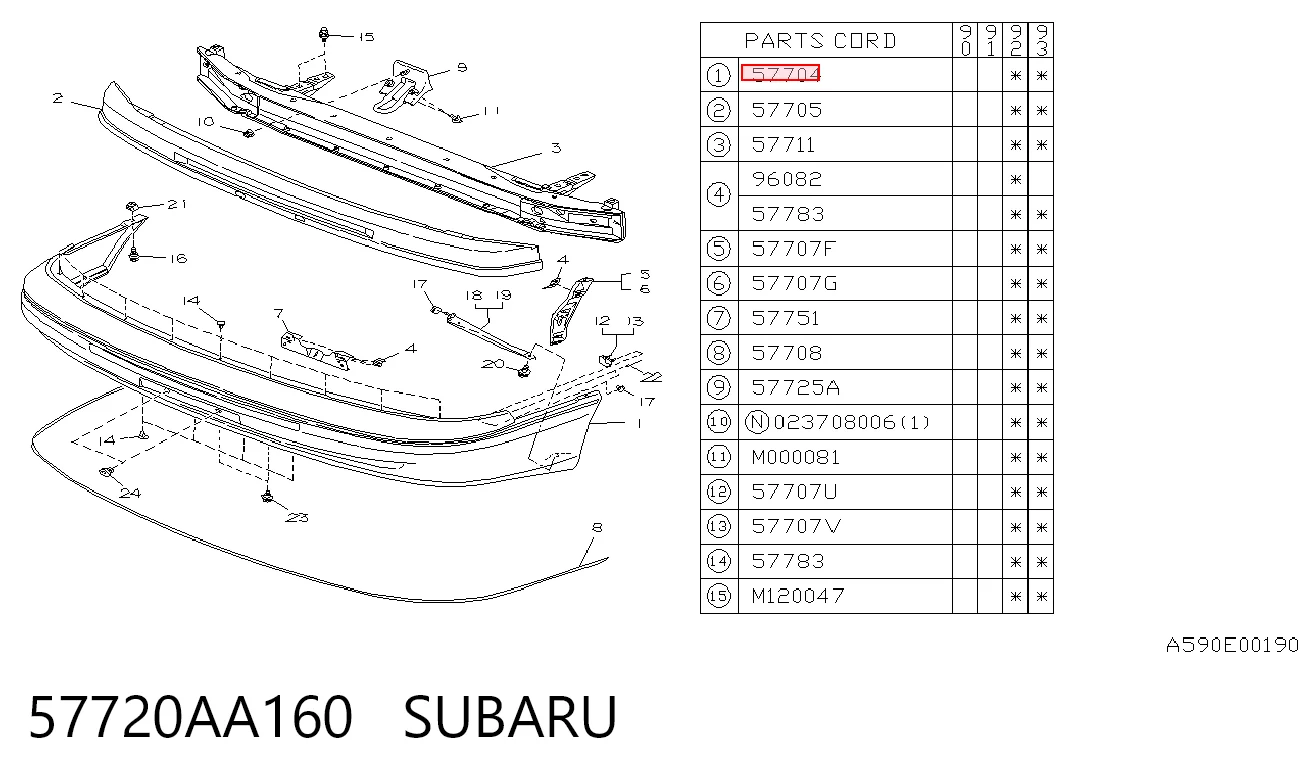 Paragolpes para Subaru Legacy BC
