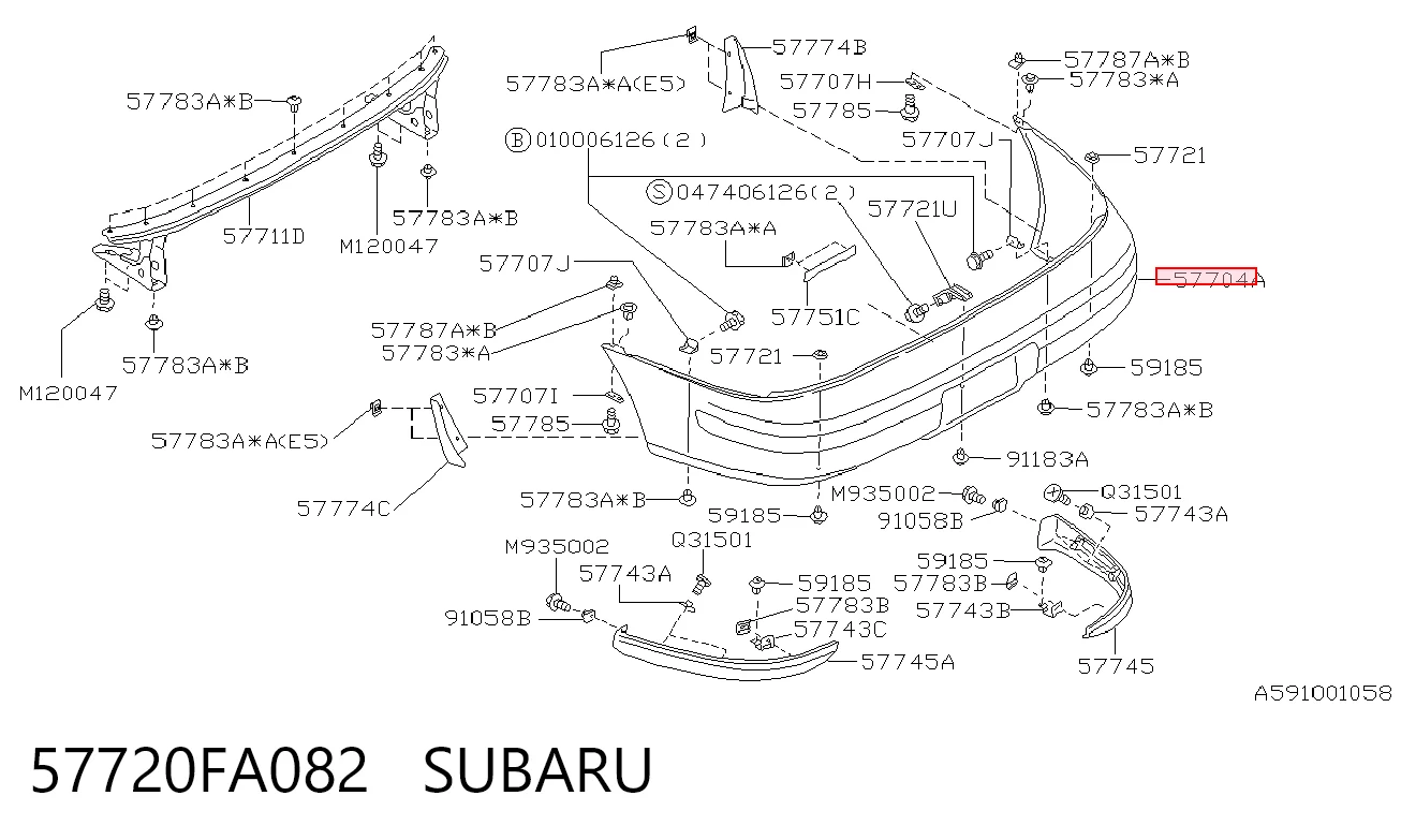 Defensa trasero Subaru Impreza I (1992-2000)