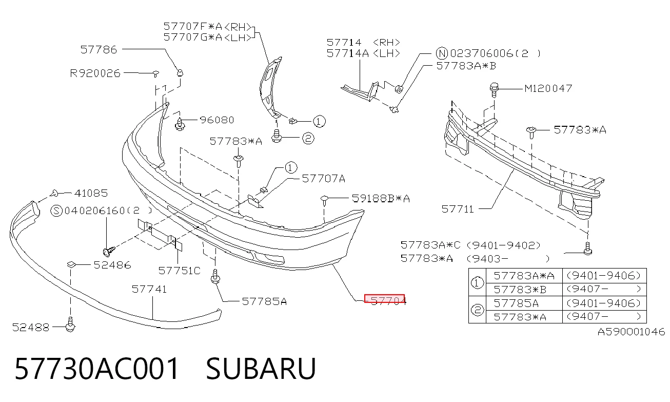 Comprar Parachoques delantero Subaru Legacy II BD, BG a bajo precio