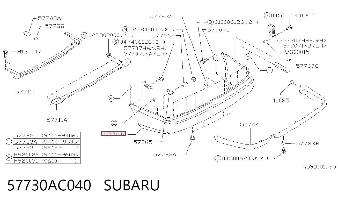 Comprar Parachoques trasero Subaru Legacy II BD, BG a bajo precio