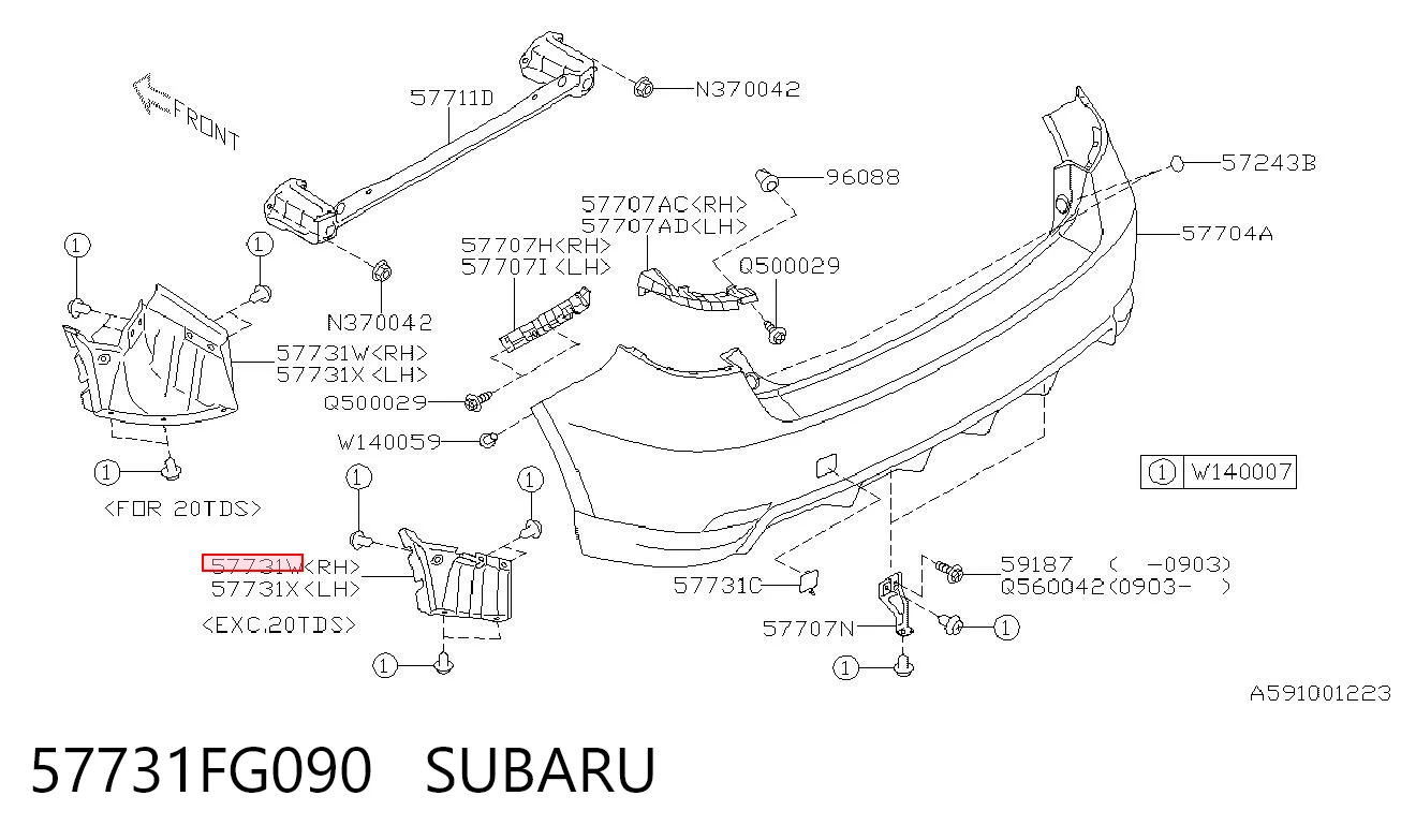 57731FG090 Subaru 