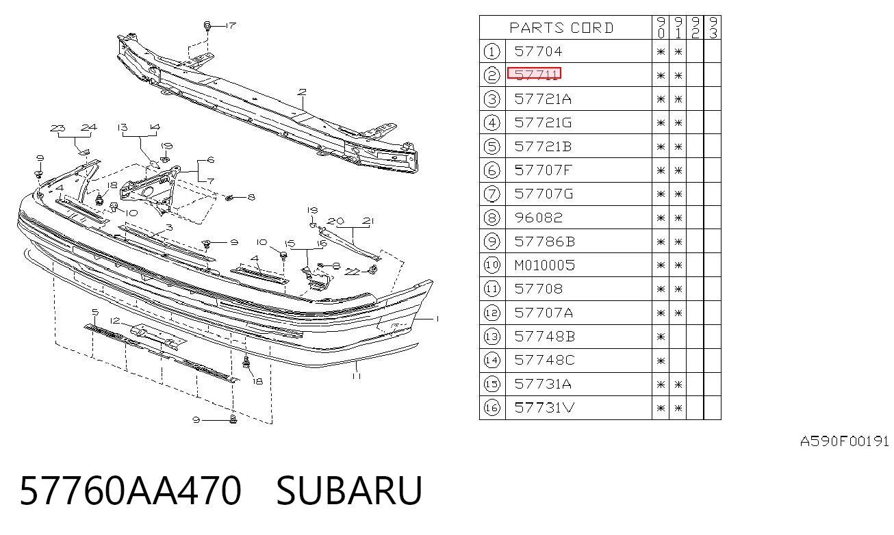 Comprar Refuerzo de parachoques delantero Subaru Legacy I BC a bajo precio