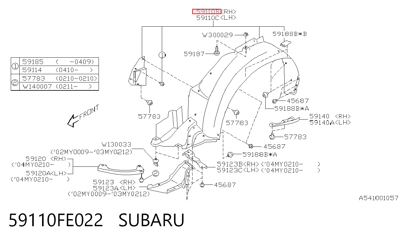 Paso rueda delantero derecho para Subaru Impreza II GD