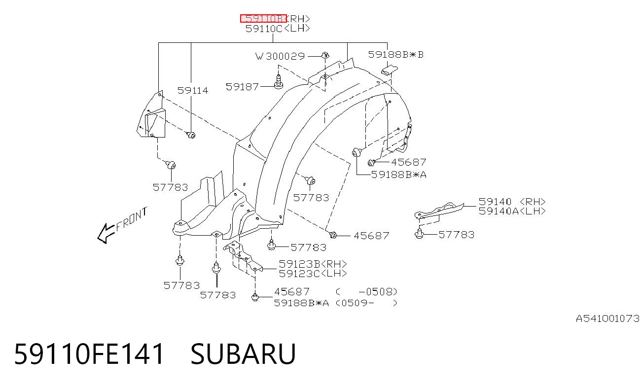 59110FE141 Subaru Paso rueda delantero derecho