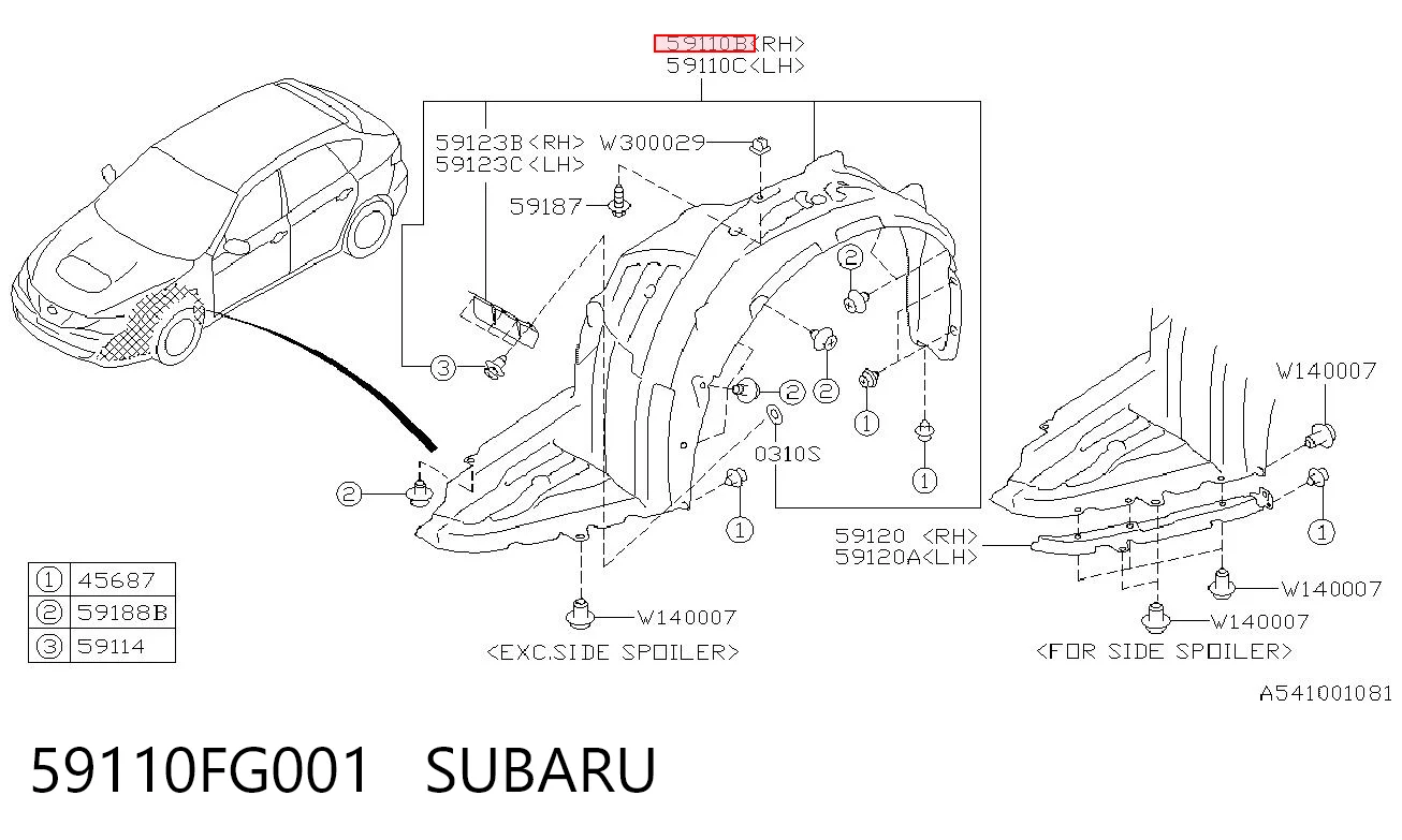 Paso rueda delantero derecho para Subaru Impreza III GH