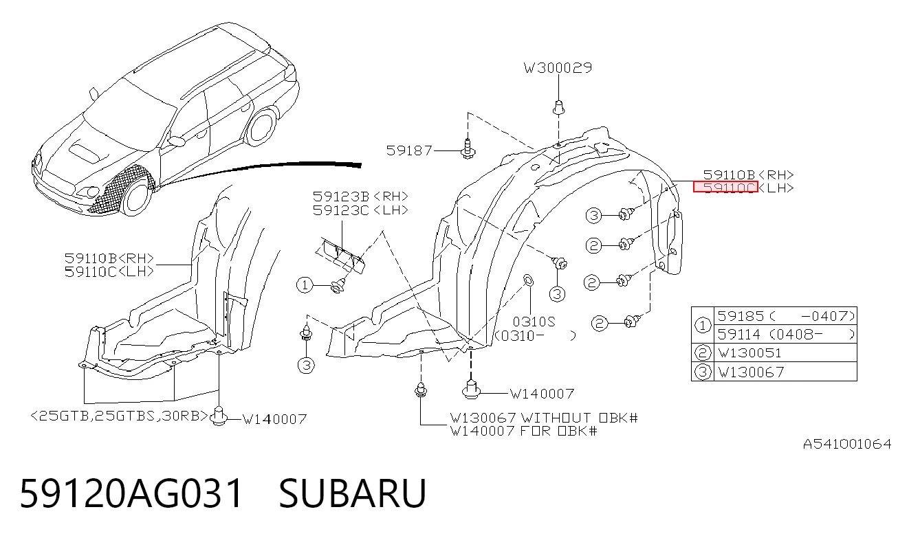 59120AG031 Subaru