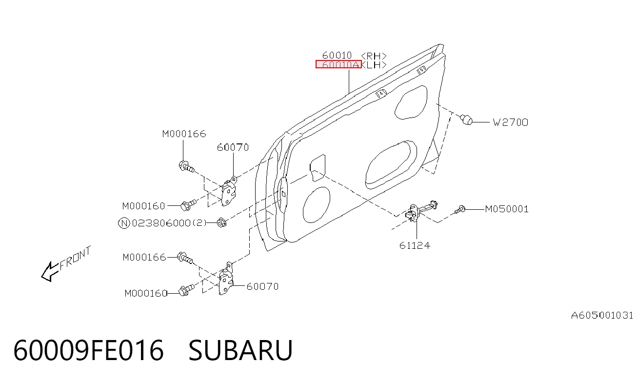 Puerta delantera para Subaru Impreza II GD