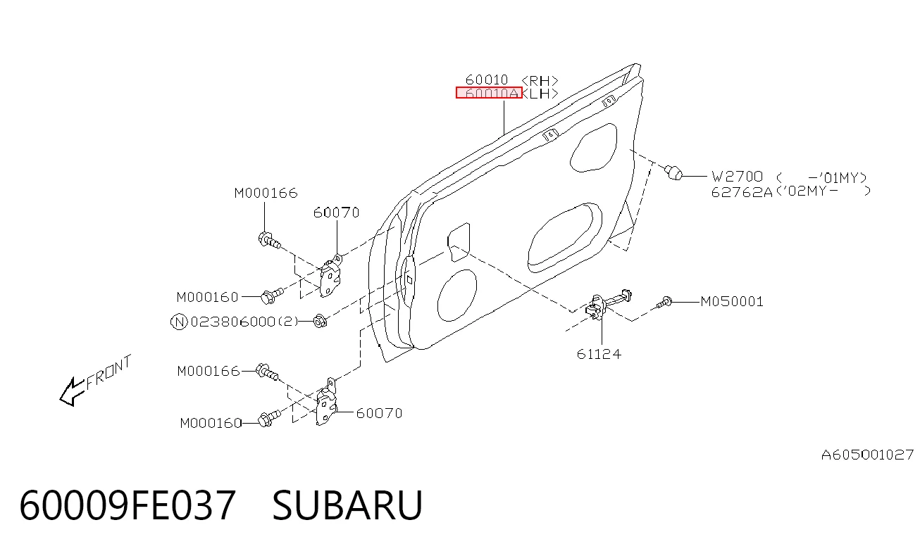 Comprar Puerta delantera izquierda Subaru Impreza II GD a bajo precio