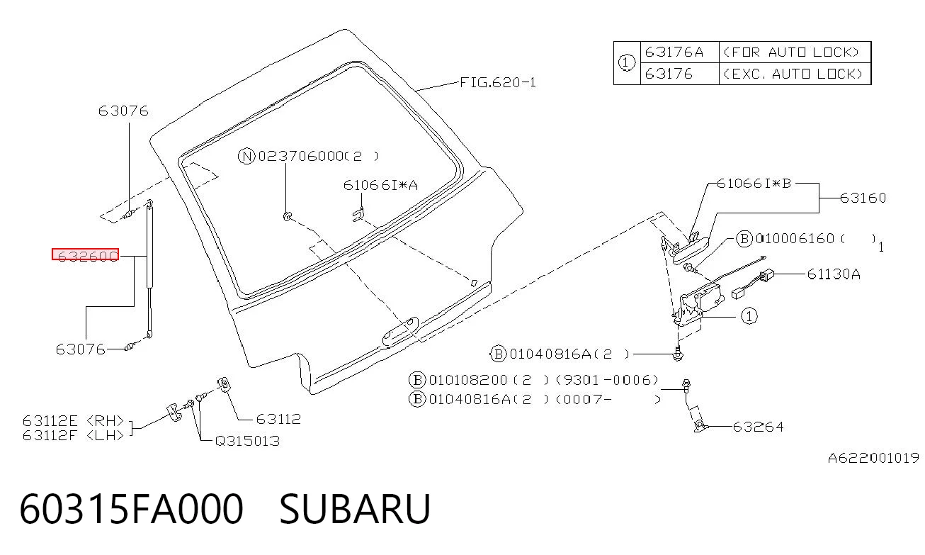 60315FA000 Subaru Amortiguador de porton