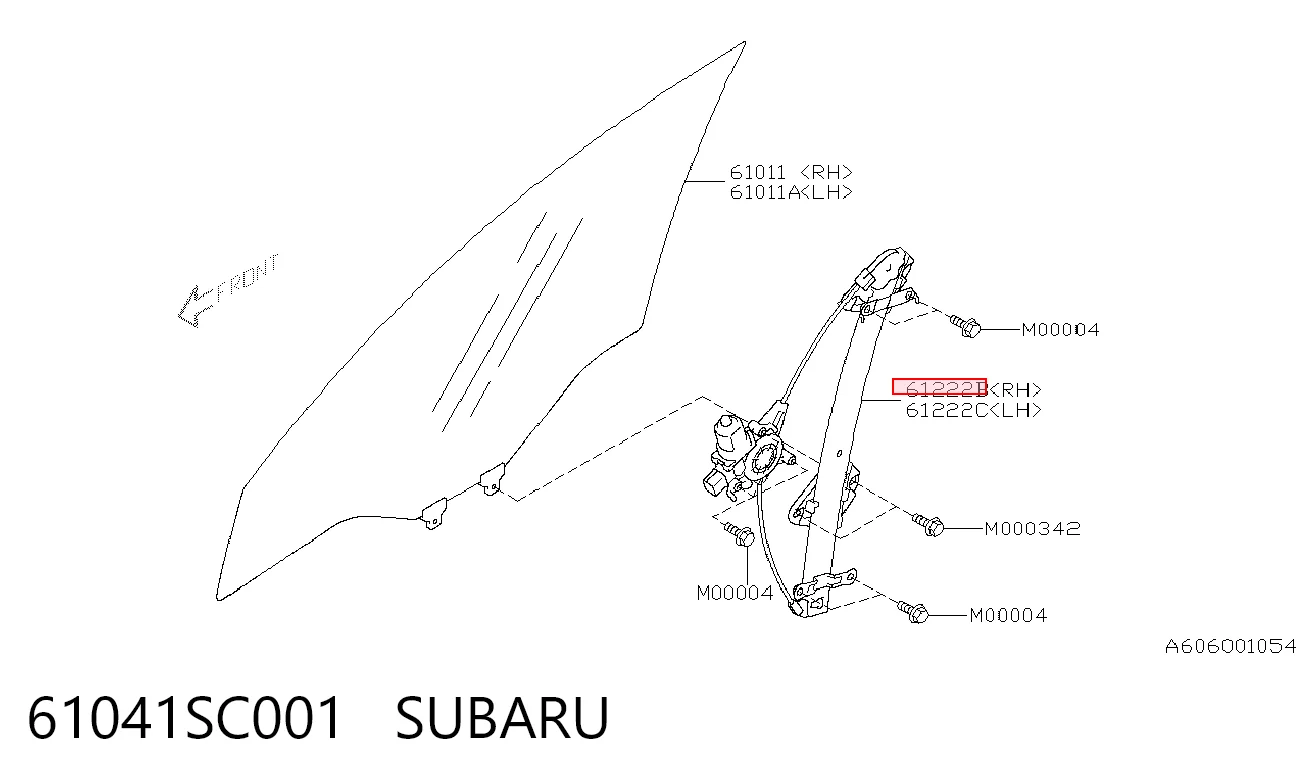 Mecanismo levanta, puerta delantera derecha para Subaru Forester III S12, SH