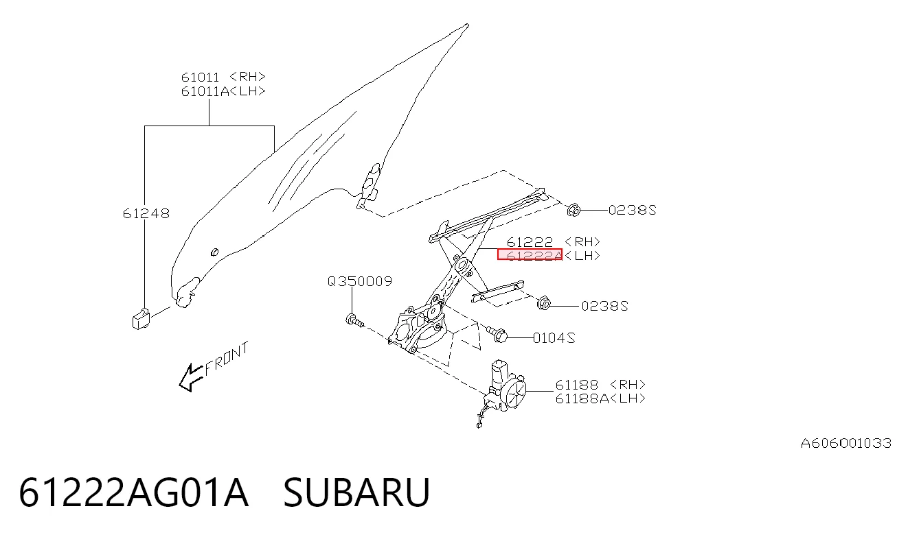 Comprar Mecanismo de elevalunas de la puerta delantera izquierda Subaru Legacy IV B13 a bajo precio