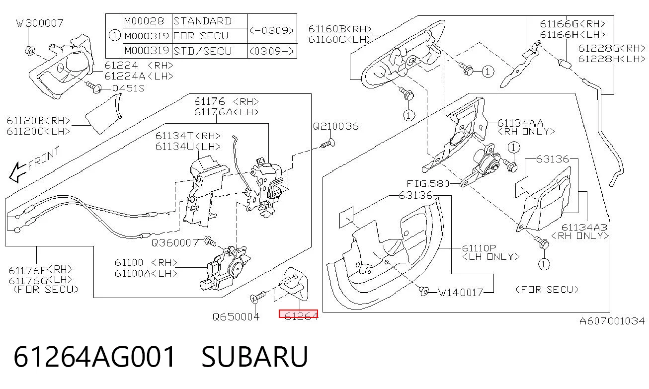 61264AG001 Subaru 