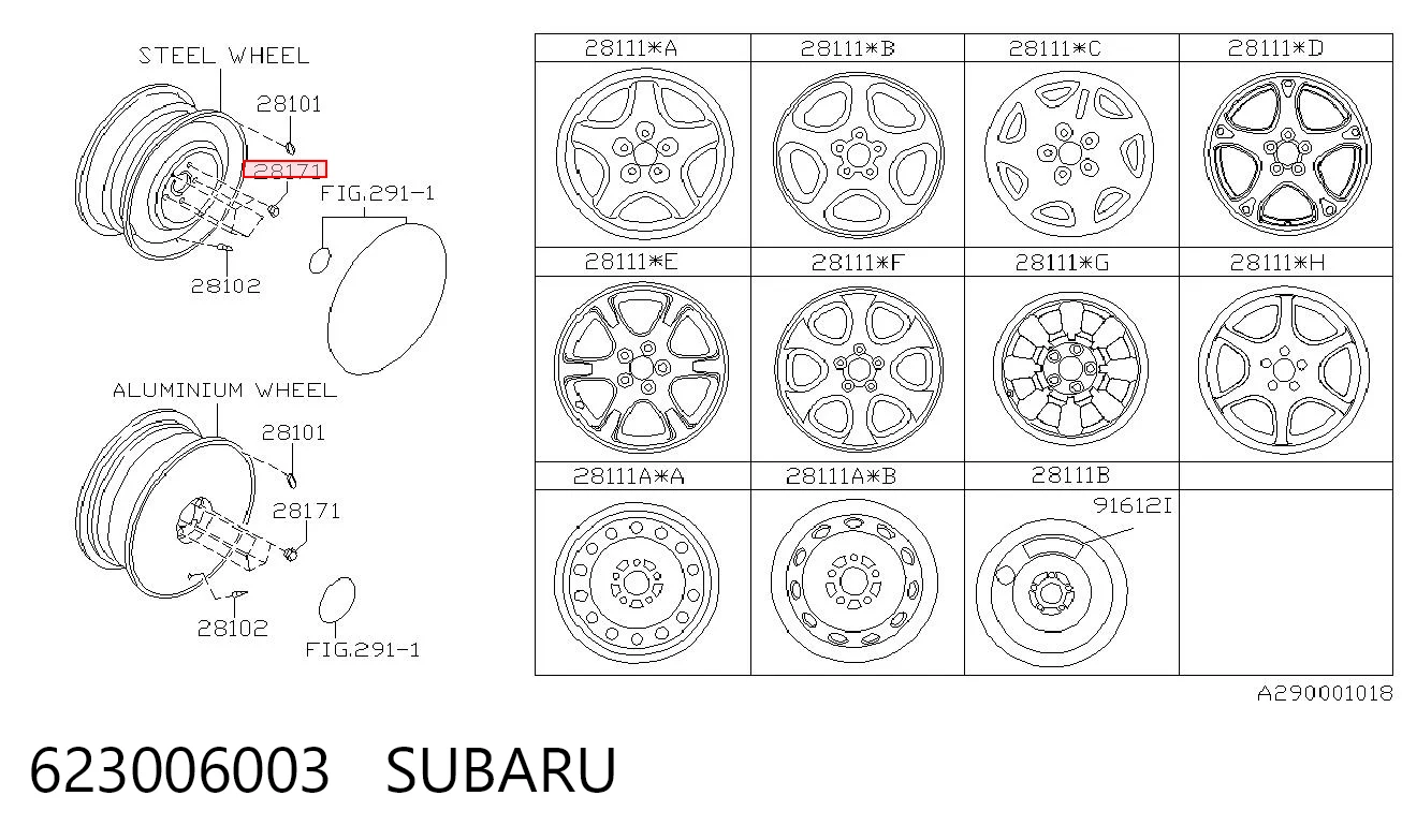 Tuerca seguridad de rueda Subaru Impreza I sedán (GC) (1992 - 2000) precio, desde 3,32 EUR