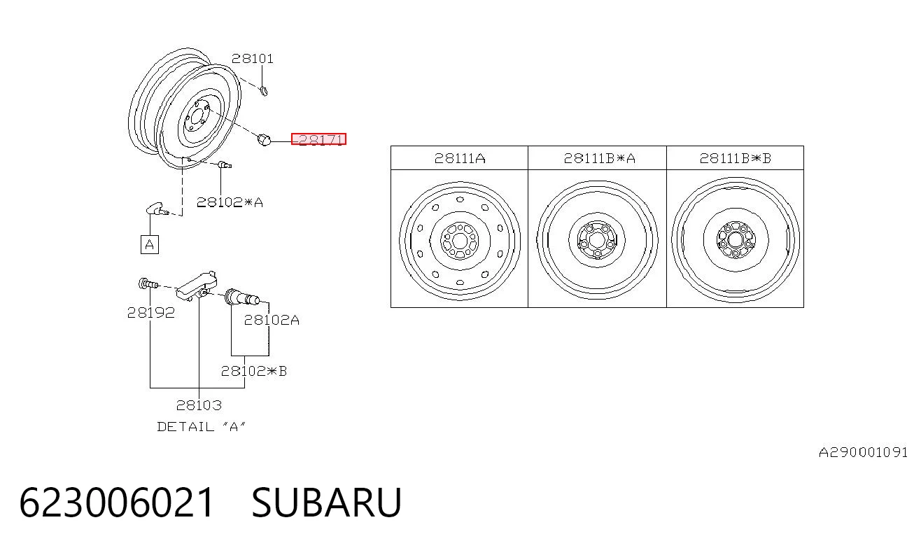 623006021 Subaru Perno de rueda