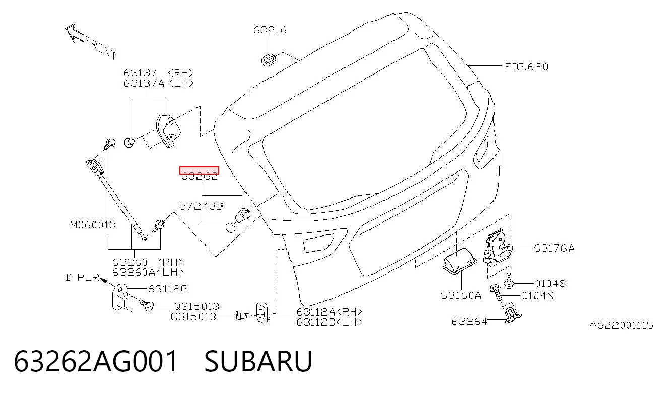 63262AG001 Subaru 